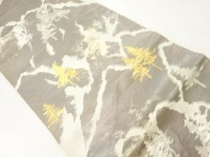 アンティーク　山並みに樹木模様織出し袋帯（材料）